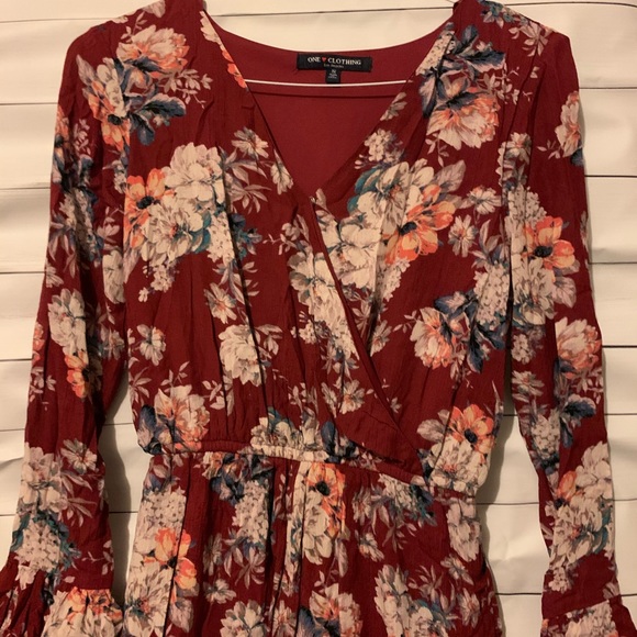One Clothing Long Sleeve Floral Print Romper S - Picture 6 of 6
